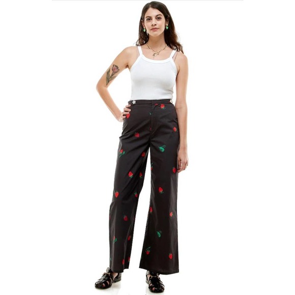 Saint Geraldine Pants - Saint Geraldine Strawberry Fields Forever L NWT Jet